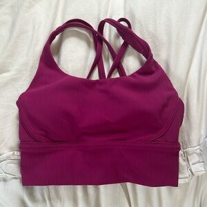 Lululemon pink sports bra SIZE 2 pads included